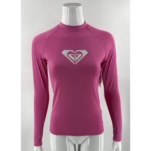 Roxy Swimsuit Rash Guard Size Small Pink Long Sleeve Beach Surf Womens NEW